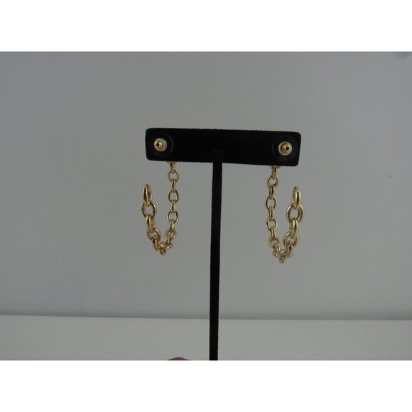 NWT EXPRESS INTERLOCKING CHAIN HOOP EARRINGS - Picture 9 of 10